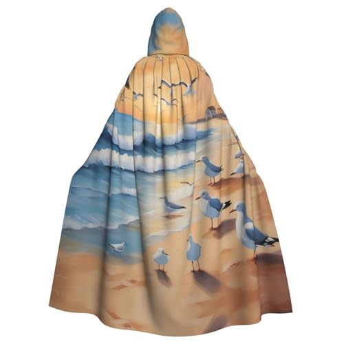 WZYCWB Airborne Möwen Gemusterter Ballumhang Erwachsene Erweiterte Zauberer Robe Maskerade Kostüm Karneval Motto Party Kleid von WZYCWB