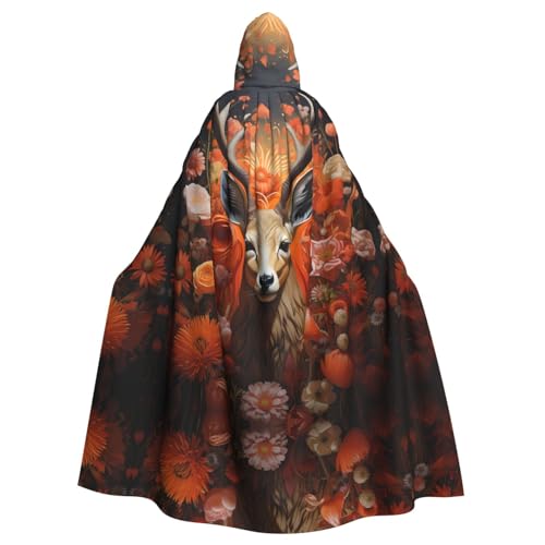 WZYCWB Antilope und Blumen Gemusterter Kapuzenumhang, Robe Cosplay Kostüm für Männer und Frauen, Halloween Erwachsene Rollenspiel Kostüm WZYCWB Antilope und Blumen Gemusterter Kapuzenumhang, Robe Cosplay Kostüm für Männer und Frauen, Halloween Erwachsene Rollenspiel Kostüm von WZYCWB