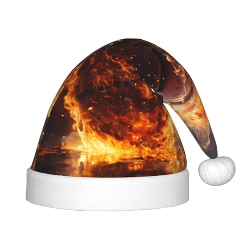WZYCWB Basketball auf Feuer und Wasser Flamme Spritzen Neujahr Party Kinder Hut Weihnachten Event Bühnenaufführung Urlaub Party Szene Kindermode Weihnachtsmütze von WZYCWB