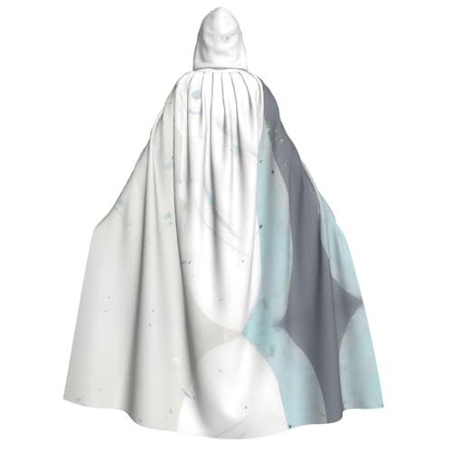 WZYCWB Blauer und weißer Kapuzenumhang für Erwachsene – perfekt für Halloween-Partys, Cosplay, Bühnenauftritte und Themenveranstaltungen. von WZYCWB