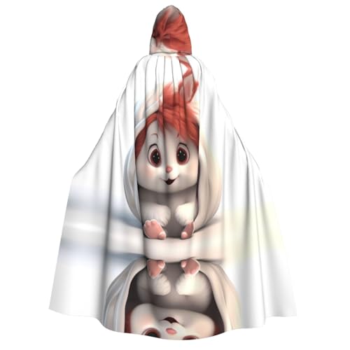 WZYCWB Bunny Kapuzenumhang für Erwachsene – perfekt für Halloween-Partys, Cosplay, Bühnenauftritte und Themenveranstaltungen. von WZYCWB