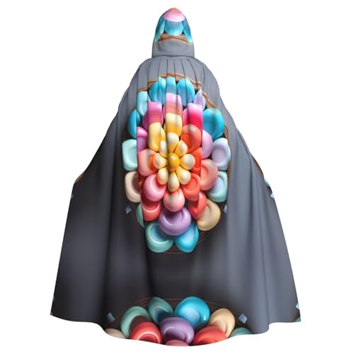 WZYCWB Bunter Ballumhang mit Süßigkeitenmuster, erweiterter Zauberer-Robe, Maskerade-Kostüm, Karnevalsmottop-Partykleid von WZYCWB
