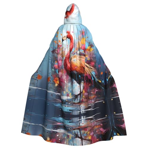 WZYCWB Buntes Flamingo-Kostüm, Ballumhang für Erwachsene, erweiterter Zauberer-Robe, Maskerade-Kostüm, Karnevalsparty-Kleid von WZYCWB