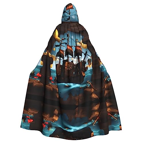 WZYCWB Cartoon Piratenschiff Halloween Dekoration Umhang Erwachsene Große Größe Kapuzen Umhang Unisex Karneval Umhang für Maskerade Rollenspiele WZYCWB Cartoon Piratenschiff Halloween Dekoration Umhang Erwachsene Große Größe Kapuzen Umhang Unisex Karneval Umhang für Maskerade Rollenspiele von WZYCWB