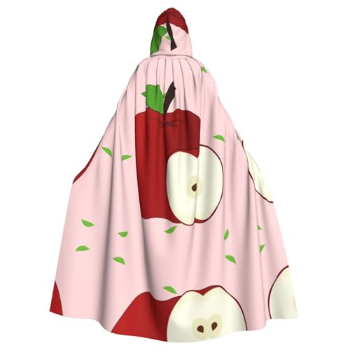 WZYCWB Cartoon Red Fruit Patterned Ball Cape Adult Extended Wizard Robe Maskerade Costume Carnival Theme Party Dress von WZYCWB