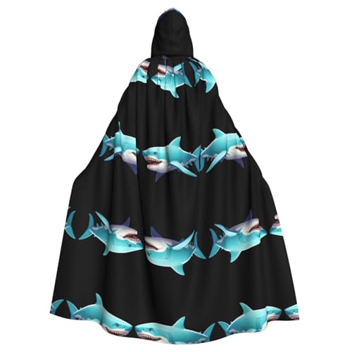 WZYCWB Cyber Shark Byte Halloween Kapuzenumhang geeignet für Party Karneval Rollenspiel Kostüme von WZYCWB