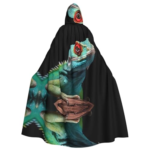WZYCWB Eidechse auf einem Ast gemusterter Ballumhang Erwachsene erweiterte Zaubererrobe Maskerade Kostüm Karneval Motto Party Kleid von WZYCWB