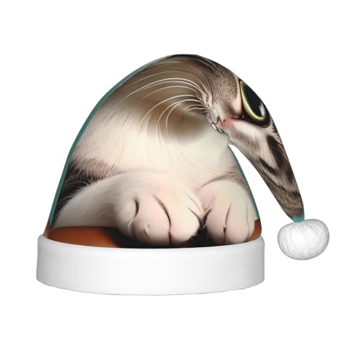 WZYCWB Eine neugierige Katze Neujahr Party Kinder Hut Weihnachten Event Bühnenaufführung Urlaub Party Szene Kindermode Weihnachtsmütze von WZYCWB