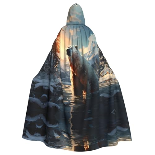 WZYCWB Eisbär im Winter, gemusterter Kapuzenumhang, Robe, Cosplay-Kostüm für Damen und Herren, Halloween-Rollenspiel-Kostüm für Erwachsene WZYCWB Eisbär im Winter, gemusterter Kapuzenumhang, Robe, Cosplay-Kostüm für Damen und Herren, Halloween-Rollenspiel-Kostüm für Erwachsene von WZYCWB