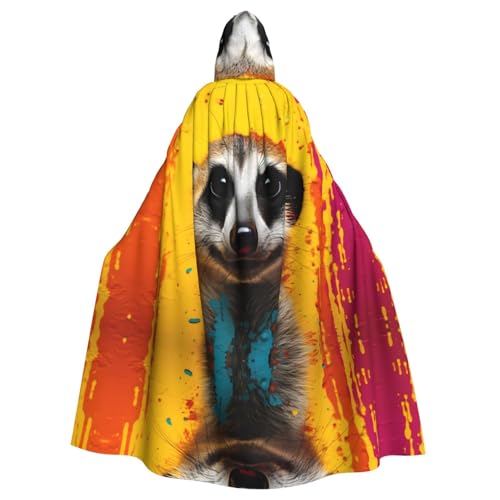WZYCWB Erdmännchen gemusterter Ballumhang Erwachsene erweiterte Zauberer Robe Maskerade Kostüm Karneval Motto Party Kleid von WZYCWB