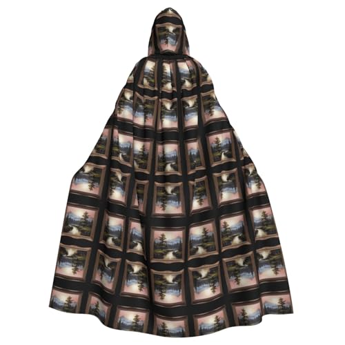 WZYCWB Ferne Berge und Flüsse Halloween Kapuzenumhang geeignet für Party Karneval Rollenspiel Kostüme von WZYCWB