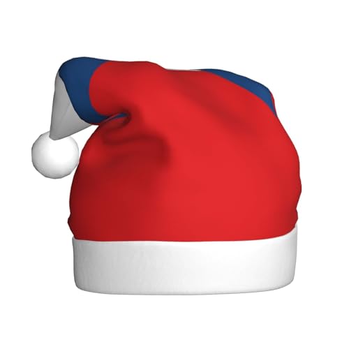 WZYCWB Flagge der Tschechischen Republik Erwachsene Weihnachtsmütze Unisex Weihnachtsmann Weihnachten Halloween Urlaub Party Erwachsene Plüsch Weihnachtsmütze von WZYCWB