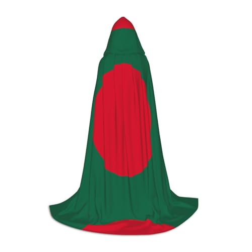 WZYCWB Flagge von Bangladesch S bedruckter Jugendmantel mit Kapuze, perfekt für Zauberer und Rollenspiel-Kostüme (S-L) von WZYCWB