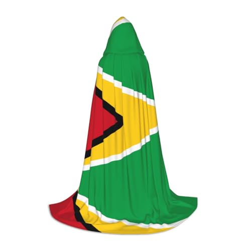 WZYCWB Flagge von Guyana M, bedruckter Jugendumhang mit Kapuze, perfekt für Zauberer und Rollenspiel-Kostüme (S-L) von WZYCWB
