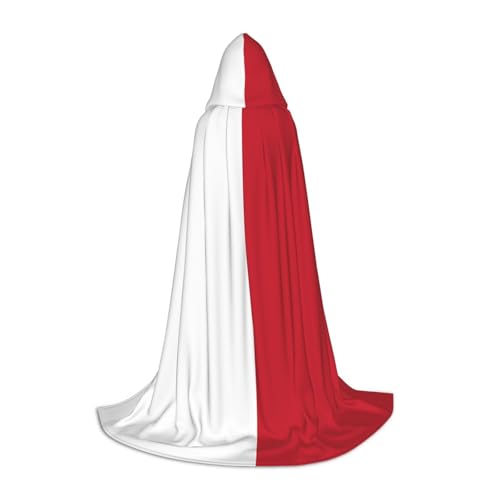 WZYCWB Flagge von Malta S bedruckter Jugendmantel mit Kapuze, perfekt für Zauberer und Rollenspiel-Kostüme (S-L) von WZYCWB