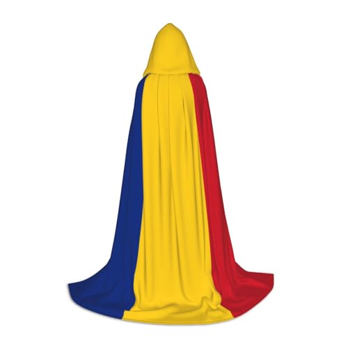 WZYCWB Flagge von Rumänien, S, bedruckter Jugendumhang mit Kapuze, perfekt für Zauberer und Rollenspiel-Kostüme (S-L) von WZYCWB