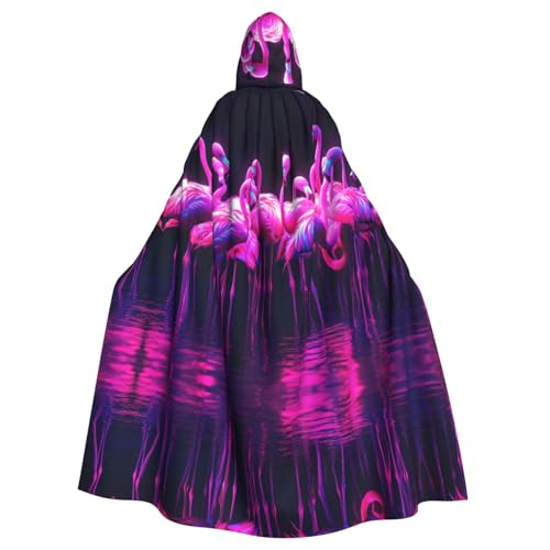 WZYCWB Flock von Neon Flamingos Halloween Kapuzenumhang geeignet für Party Karneval Rollenspiel Kostüme von WZYCWB