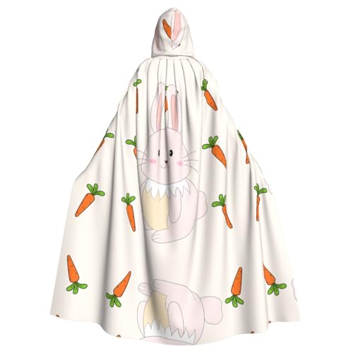 WZYCWB Gemusterter Ballumhang mit lächelndem Kaninchen, Erwachsenenmantel, Maskerade-Kostüm, Karnevalsmotto-Partykleid von WZYCWB