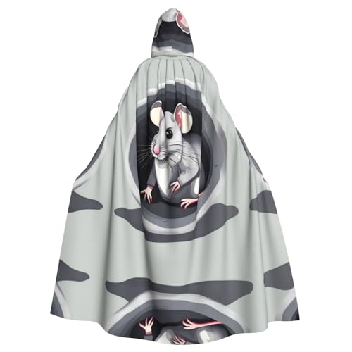 WZYCWB Gemusterter Kapuzenumhang mit Maus im Loch, Cosplay-Kostüm für Damen und Herren, Halloween-Rollenspiel-Kostüm für Erwachsene WZYCWB Gemusterter Kapuzenumhang mit Maus im Loch, Cosplay-Kostüm für Damen und Herren, Halloween-Rollenspiel-Kostüm für Erwachsene von WZYCWB