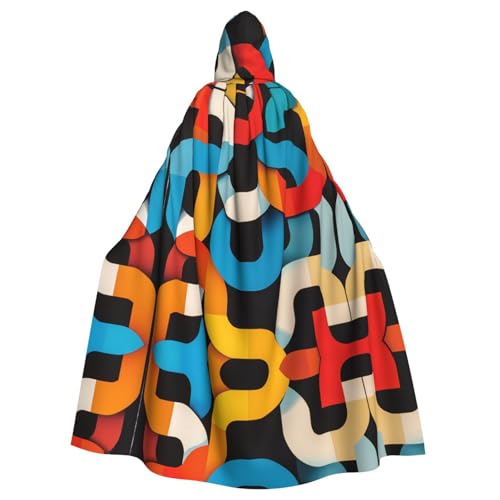 WZYCWB Geometrische Muster, Halloween-Kapuzenumhang, geeignet für Party, Karneval, Rollenspiel-Kostüme von WZYCWB