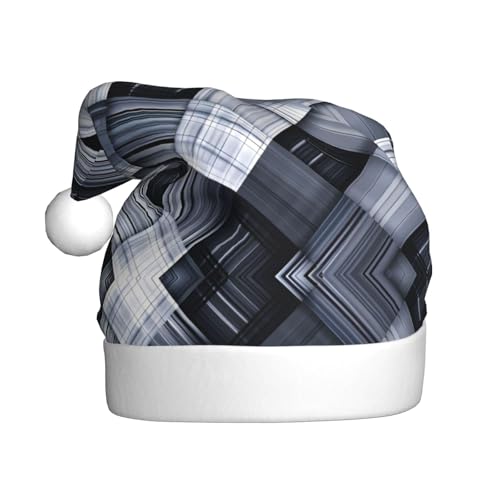 WZYCWB Grau-weiß karierter Stoff, Weihnachtsmütze für Erwachsene, Unisex, Weihnachtsmann, Weihnachten, Halloween, Urlaubsparty, Erwachsene, Plüsch-Weihnachtsmütze WZYCWB Grau-weiß karierter Stoff, Weihnachtsmütze für Erwachsene, Unisex, Weihnachtsmann, Weihnachten, Halloween, Urlaubsparty, Erwachsene, Plüsch-Weihnachtsmütze von WZYCWB