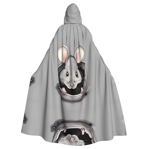 WZYCWB Graue Ratte gemusterter Ballumhang Erwachsene erweiterte Zauberer Robe Maskerade Kostüm Karneval Motto Party Kleid von WZYCWB