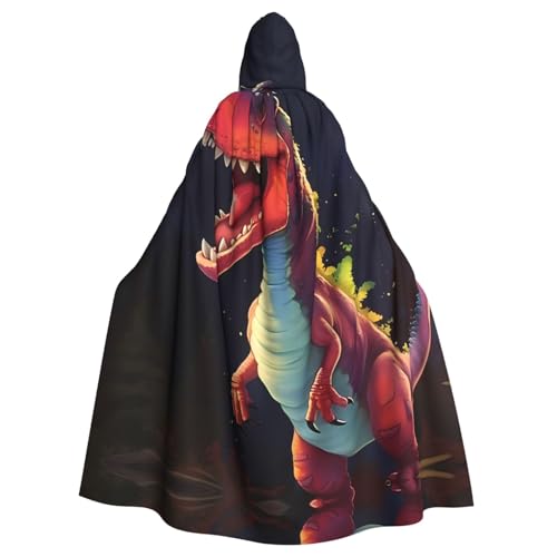 WZYCWB Großer Mund Dinosaurier gemusterter Ballumhang Erwachsene erweiterte Zauberer Robe Maskerade Kostüm Karneval Motto Party Kleid von WZYCWB