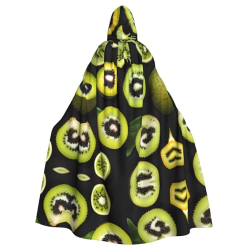 WZYCWB Grüner Kiwi gemusterter Ballumhang für Erwachsene, erweiterter Zauberer-Robe, Maskerade-Kostüm, Karnevalsmotto-Partykleid von WZYCWB