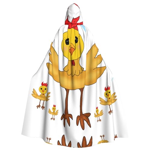 WZYCWB Hahn im Quadrat gemusterter Ballumhang, Erwachsenen-Zauberer-Robe, Maskerade-Kostüm, Karnevalsmottop-Partykleid von WZYCWB