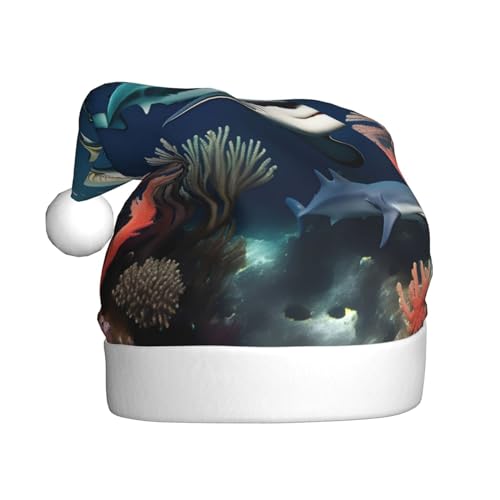 WZYCWB Haie unter dem Meer Erwachsene Weihnachtsmütze Unisex Weihnachtsmann Weihnachten Halloween Urlaub Party Erwachsene Plüsch Weihnachtsmütze WZYCWB Haie unter dem Meer Erwachsene Weihnachtsmütze Unisex Weihnachtsmann Weihnachten Halloween Urlaub Party Erwachsene Plüsch Weihnachtsmütze von WZYCWB