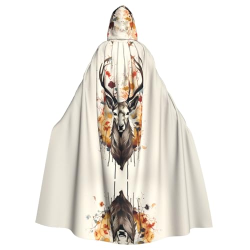 WZYCWB Hirschkopf im Rahmen gemusterter Kapuzenumhang Robe Cosplay Kostüm für Männer und Frauen Halloween Erwachsene Rollenspiel Kostüm WZYCWB Hirschkopf im Rahmen gemusterter Kapuzenumhang Robe Cosplay Kostüm für Männer und Frauen Halloween Erwachsene Rollenspiel Kostüm von WZYCWB