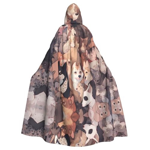 WZYCWB Hundebilder, gemusterter Kapuzenumhang, Cosplay-Kostüm für Männer und Frauen, Halloween-Rollenspiel-Kostüm für Erwachsene WZYCWB Hundebilder, gemusterter Kapuzenumhang, Cosplay-Kostüm für Männer und Frauen, Halloween-Rollenspiel-Kostüm für Erwachsene von WZYCWB