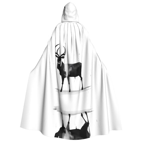 WZYCWB Ink Antelope Kapuzenumhang für Erwachsene – perfekt für Halloween-Partys, Cosplay, Bühnenauftritte und Themenveranstaltungen. von WZYCWB