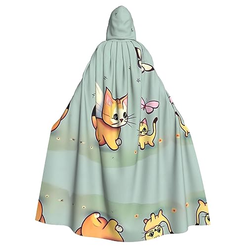 WZYCWB Kätzchen Schmetterling Halloween Dekoration Umhang Erwachsene Große Größe Kapuzen Umhang Unisex Karneval Umhang für Maskerade Rollenspiele WZYCWB Kätzchen Schmetterling Halloween Dekoration Umhang Erwachsene Große Größe Kapuzen Umhang Unisex Karneval Umhang für Maskerade Rollenspiele von WZYCWB