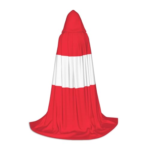 WZYCWB Kapuzenumhang mit Österreichischer Flagge, L, bedruckt, perfekt für Zauberer und Rollenspiel-Kostüme (S-L) von WZYCWB