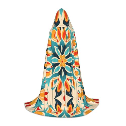 WZYCWB Kapuzenumhang mit Rautenmuster, Größe M, bedruckt, perfekt für Zauberer und Rollenspiel-Kostüme (S-L) von WZYCWB