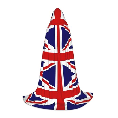 WZYCWB Kapuzenumhang mit UK-Flagge, bedruckt, perfekt für Zauberer und Rollenspiel-Kostüme (S-L) von WZYCWB