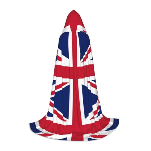 WZYCWB Kapuzenumhang mit britischer Flagge, bedruckt, perfekt für Zauberer und Rollenspiel-Kostüme (S-L) von WZYCWB
