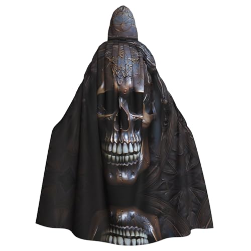 WZYCWB Kupferfarbener Ballumhang mit Totenkopf-Muster, erweiterter Zauberer-Robe, Maskerade-Kostüm, Karnevalsmottop-Partykleid von WZYCWB