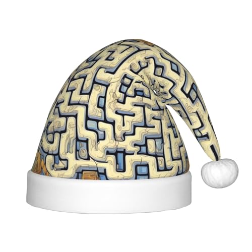 WZYCWB Labyrinth Schatzkarte Neujahr Party Kinder Hut Weihnachten Event Bühnenaufführung Urlaub Party Szene Kindermode Weihnachtsmütze von WZYCWB