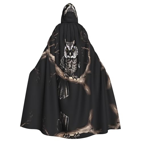 WZYCWB Late Night Owl gemusterter Ballumhang Erwachsene erweiterte Zauberer Robe Maskerade Kostüm Karneval Motto Party Kleid von WZYCWB