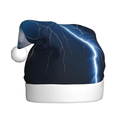 WZYCWB Lightning Weihnachtsmütze für Erwachsene, Unisex, Weihnachtsmann, Weihnachten, Halloween, Urlaubsparty, Erwachsene, Plüsch-Weihnachtsmütze WZYCWB Lightning Weihnachtsmütze für Erwachsene, Unisex, Weihnachtsmann, Weihnachten, Halloween, Urlaubsparty, Erwachsene, Plüsch-Weihnachtsmütze von WZYCWB
