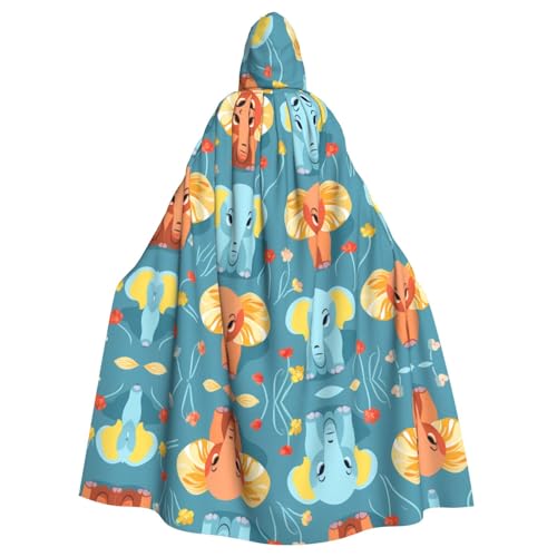 WZYCWB Little Elephant Blossom Gemusterter Ballumhang Erwachsene erweiterte Zauberer Robe Maskerade Kostüm Karneval Motto Party Kleid von WZYCWB