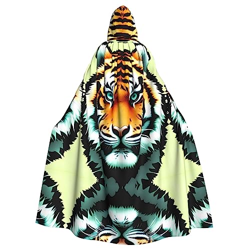 WZYCWB Little Fat Tiger Head Halloween Dekoration Umhang Erwachsene Große Größe Kapuzen Umhang Unisex Karneval Umhang für Maskerade Rollenspiele von WZYCWB