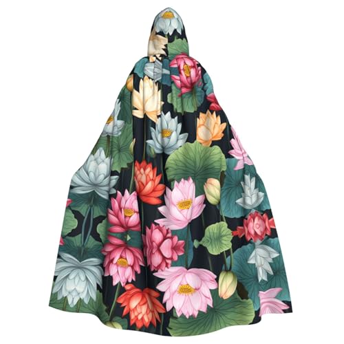WZYCWB Lotus-Muster, gemusterter Ballumhang, Erwachsenen-Zauberer-Robe, Maskerade-Kostüm, Karnevalsmottop-Partykleid von WZYCWB