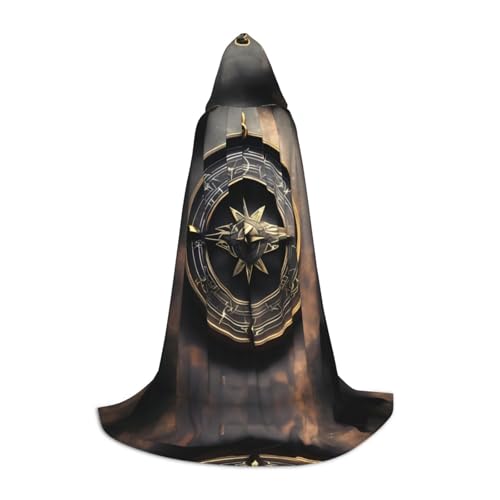 WZYCWB Magical Design Norse Runen Kompass L Bedruckter Jugendmantel mit Kapuze, perfekt für Zauberer und Rollenspiel-Kostüme (S-L) von WZYCWB