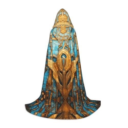 WZYCWB Metallfresken L bedruckter Jugendmantel mit Kapuze, perfekt für Zauberer und Rollenspiel-Kostüme (S-L) von WZYCWB