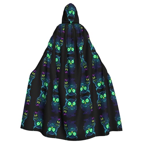 WZYCWB Neon Eule Nightvision Halloween Kapuzenumhang geeignet für Party Karneval Rollenspiel Kostüme von WZYCWB