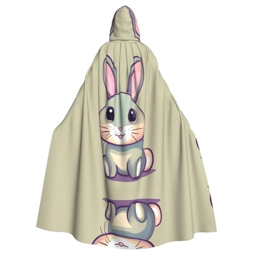 WZYCWB Niedlicher kleiner Häschen Halloween Dekoration Umhang Erwachsene Große Größe Kapuzen Umhang Unisex Karneval Umhang für Maskerade Rollenspiele von WZYCWB