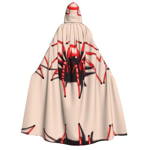 WZYCWB Niedlicher kleiner roter Spinnen-Umhang mit Kapuze für Erwachsene – perfekt für Halloween-Partys, Cosplay, Bühnenauftritte und Themenveranstaltungen. von WZYCWB